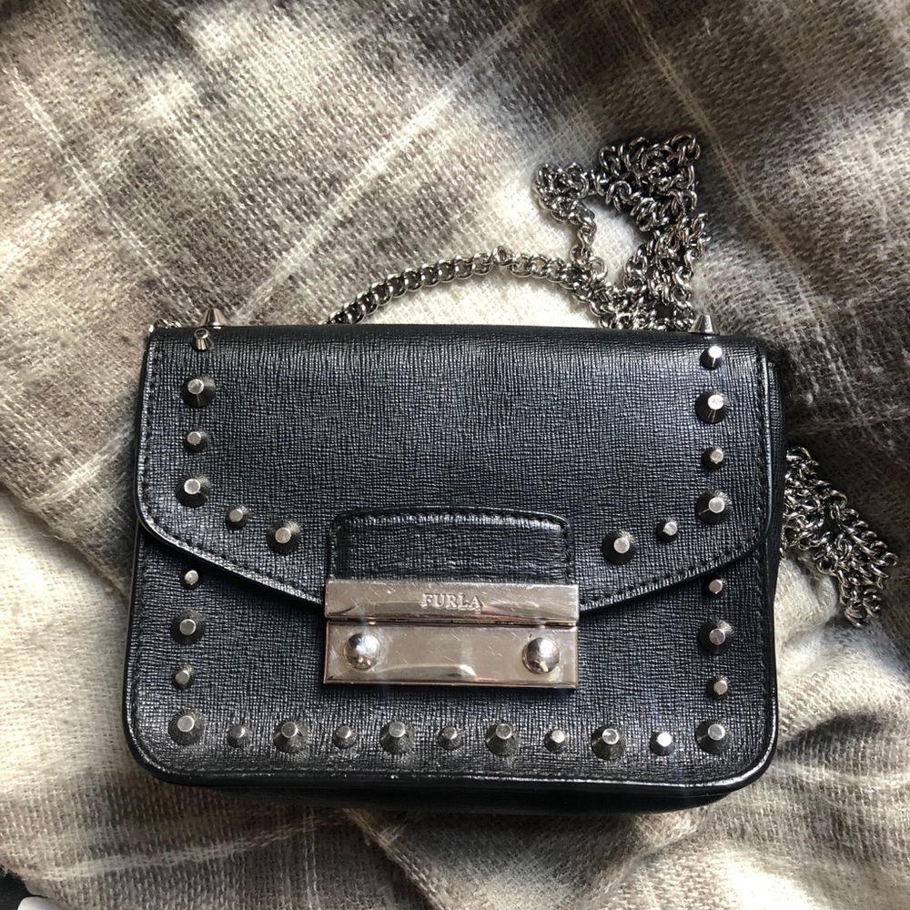 Furla Julia Mini Studded Leather Crossbody Bag